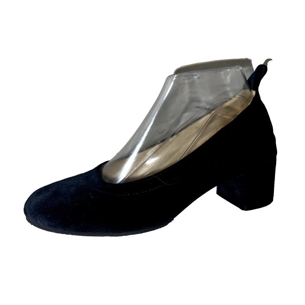 EVERLANE Shoes Women's Size 5 Dark Navy Blue Velvet Block Heel Day Heels Pumps